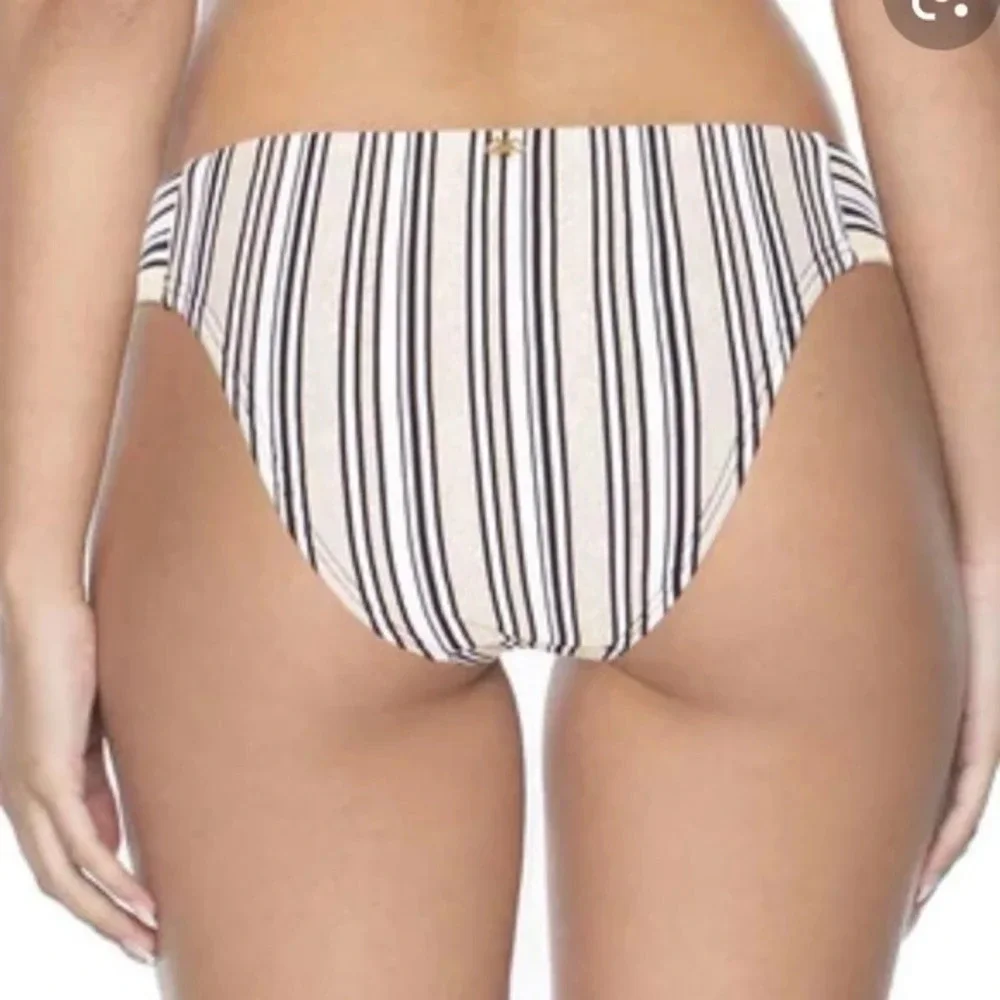 New Pilyq Harbour Stripe Hipster Bikini Bottom Full Coverage